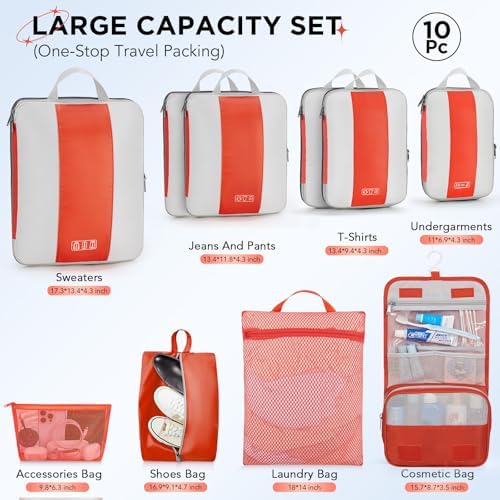 OlarHike 10 Set Compression Packing Cubes - Image 2
