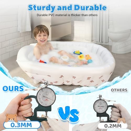 UNEEDE Inflatable Baby Bathtub, Portable Baby Tub - Image 5