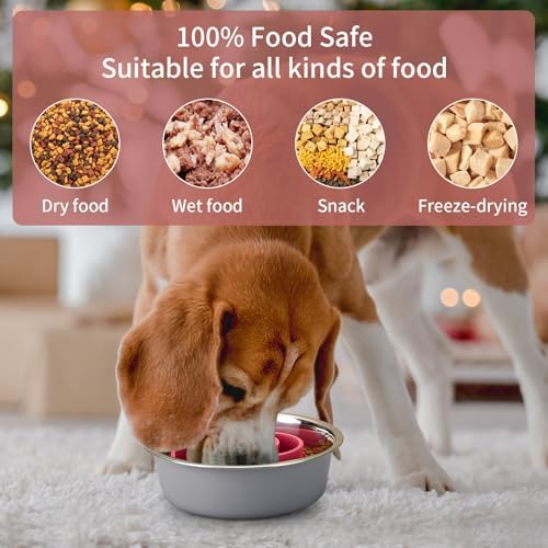 Slow Feeder Dog Bowls Insert, Animire Soft Silicone Slow Eating Dog Food Bowl - Image 4