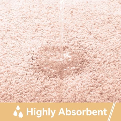 Polyester Bathroom Rug 30"x50" Dusty Pink, Large Soft Bath Mat - Image 4