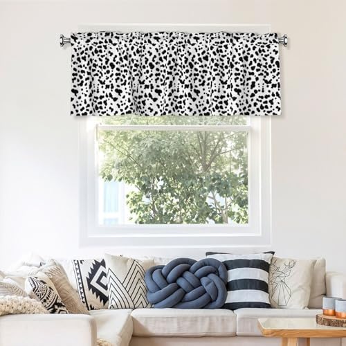 Dalmatian Print Animal Pattern Kitchen Window Valance 54x18 Inch - Image 7