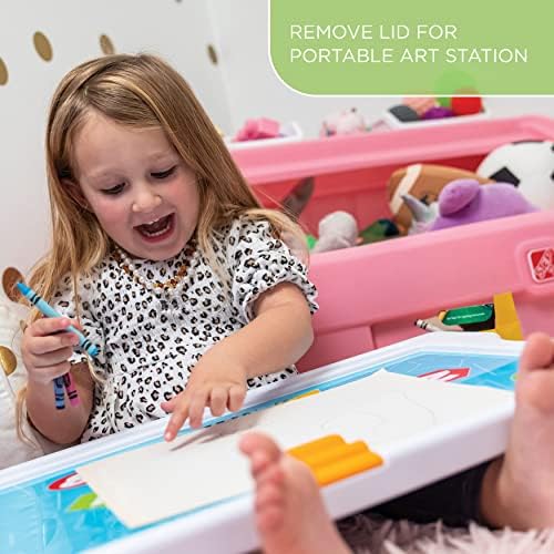 Step2 2-in-1 Toy Box & Art Lid, Kids Toy Storage Bin & Organizer, Easel & Chest - Image 6