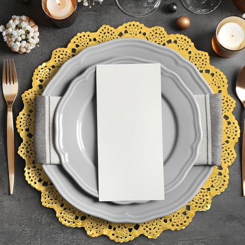 MCEAST 100 Pack Round Gold Paper Doilies 13.5 Inches Lace Place Mats Rustic - Image 4