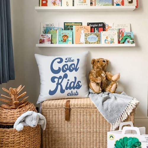 Blue Cool Kids Club Pillow Cover 18x18, Kids Room Playroom Decor - Image 2
