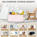 3 Pack Storage Baskets for Organizing, 13.7×9.5×6.3", Mixed Pink - Image 5