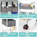 2In1 Baby Diaper Caddy & 3-Tier Rolling Diaper Cart, Diaper Caddy Organizer Cart - Image 6