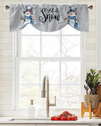 Snowman Christmas Blackout Tie Up Valance Curtains - Image 2