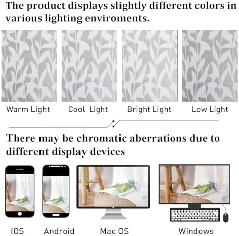 Lecloud Leia White Sheer Curtains 90 Inches Long 2 Panels, Airy Voile Jacquard - Image 5