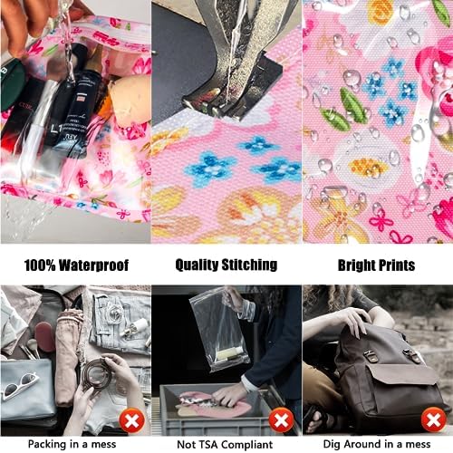 HIONXMGA Set of 3 Clear Travel Toiletry Bag, TSA Approved, Quart Size S/M/L - Image 5