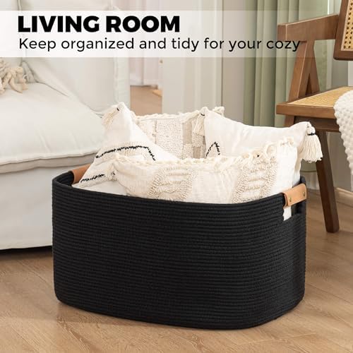 danpinera Large Woven Basket, 108 L Blanket Basket - Image 4