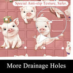 Bathtub Mat Non Slip 26.8x15.1 Inch, Cute Pigs Shower Mat - Image 2