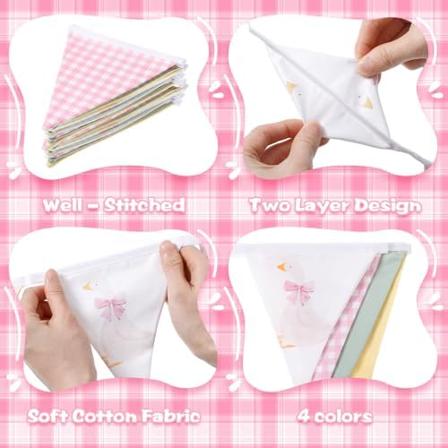 Hahafelt Goose Fabric Banner 1st Birthday Decor - Image 3