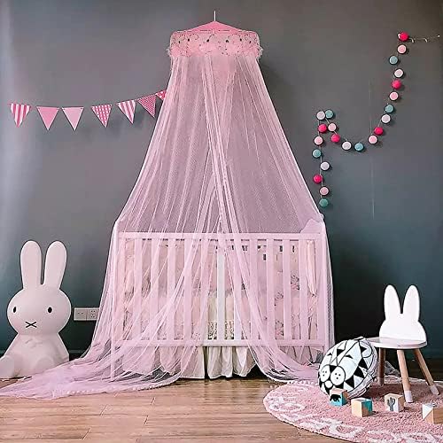 Mosquito Net Bed Canopy for Girls Pink Bed Curtains Tent Twin Queen Size - Image 6