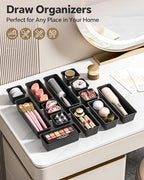 Canfanni 13 Pack Plastic Drawer Organizers Set, 3 Sizes Desk Drawer Organizer - Image 6