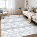 Nakagishi Boho 5x7 Area Rug Living Room Rugs Machine Washable White Blue by NakagishiAreaRug