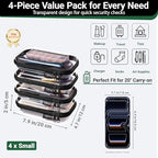 YQBRAO Clear Hard Shell Zipper Cases, 4 Small Cable Organizers - Image 4