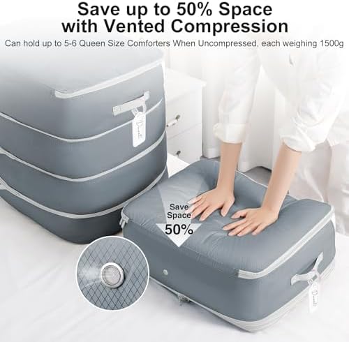 Comforter Storage Bag - 130L Large Capacity Blanket Storage Bags 4-Layer Ultra - Image 3