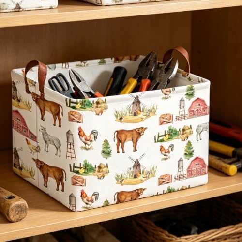 Rectangle Storage Basket with Handles, Collapsible Storage Bin, Books Box - Image 3