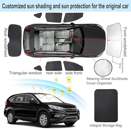 TINGLU Window Shades for Honda CR-V 2012 2013 2014 2015 2016 Accessories Car - Image 3