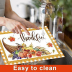 Thanksgiving Placemats Set of 6 Welcome Fall Plastic Table Mat 17×13×0.04in - Image 3