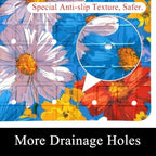 Shower Mat Non Slip 26.8 x 15.1 Inches, Daisies Flowers Bathtub Mat Shower - Image 2