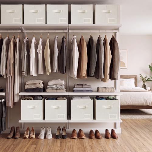 GRANNY SAYS Closet Shelf Baskets, Pearl White, Extra Large - Image 3