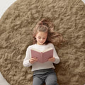 OLANLY Taupe Round Rugs for Bedroom by OLANLY