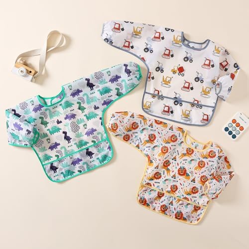 Sleeved Bib, 5 Pack, Waterproof Shirt Bibs - Image 5