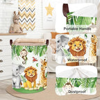Clastyle Safari Animal Laundry Basket Leaf Kids Clothes Book Storage Basket - Image 4