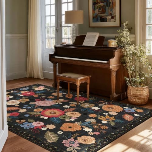 4x6 Washable Small Bedroom Rug: Living Room Area Rugs Non Slip Throw Carpet - Image 4