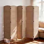 JOSTYLE Rattan Room Divider, 6-Panel Folding Privacy Screen 6ft. Extra Wide by Jostyle