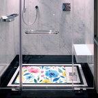 Shower Mat Non Slip 26.8 x 15.1 Inches, Floral Design Bathtub Mat Shower Stall - Image 6