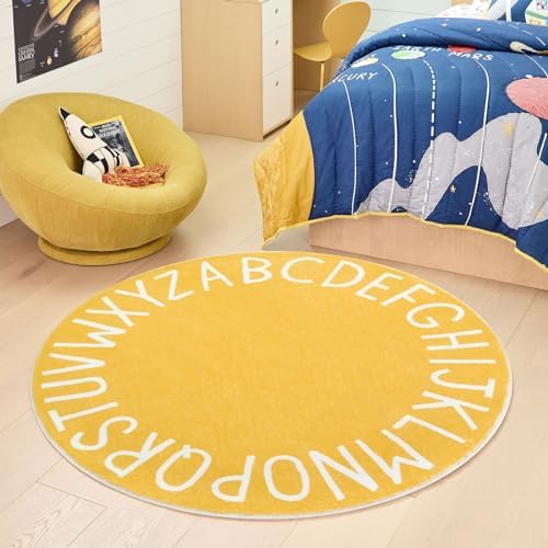 Topotdor Round ABC Area Rug, 71 Inch Soft Floor Carpet - Image 2