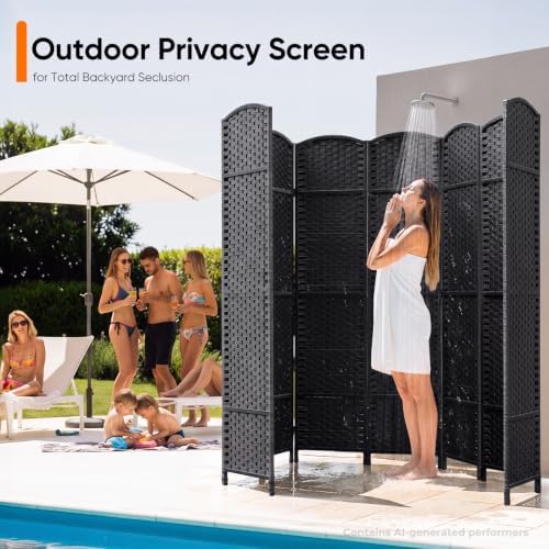 JOSTYLE Outdoor Privacy Screen 8-Panel Folding Room Divider Space Partition - Image 7