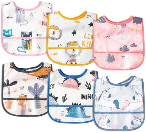 6Pcs Waterproof Toddler Bib Infant Food Bib by 2ooya