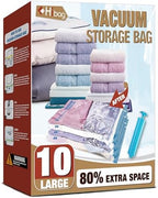Vacuum Storage Bags, 10 Large Vacuum Seal Bags by HIBAG
