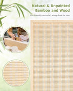 JOSTYLE Bamboo Room Divider, 5-Panel Folding Privacy Screen, 6 ft. Tall - Image 3