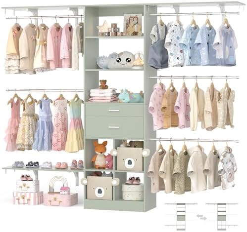 Closet System - 4.75-8FT Closet Organizer System by Besiost