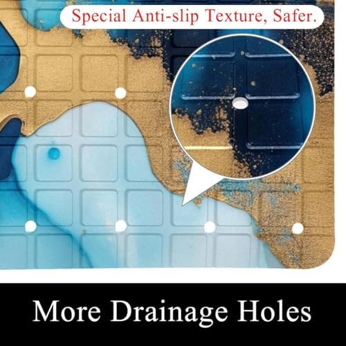 Bathtub Mat Non Slip 26.8x15.1In, Marble Texture Bath Mat - Image 2
