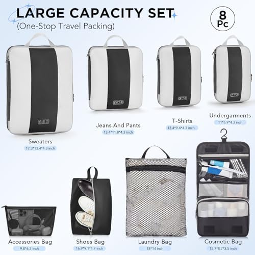 OlarHike 8 Set Compression Packing Cubes - Image 2