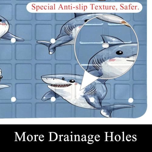 Bath Tub Shower Mat, Washable Bathtub Floor Mats, Suction Cups and Drain Holes - Image 2