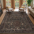 Dark Chestnut Brown Area Rug 5x7, Washable Non Slip Rugs by Jainmy