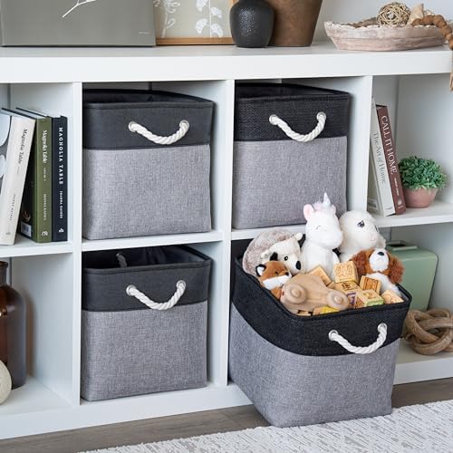 OrganiHaus 12x12 Cube Storage Bins, Rope Handles - Image 3