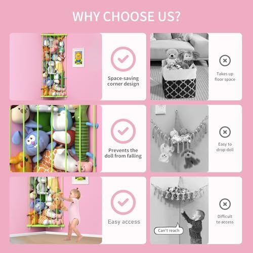 Stuffed Animal Storage Corner Organizer- Stuffed Animal Holder - Image 3