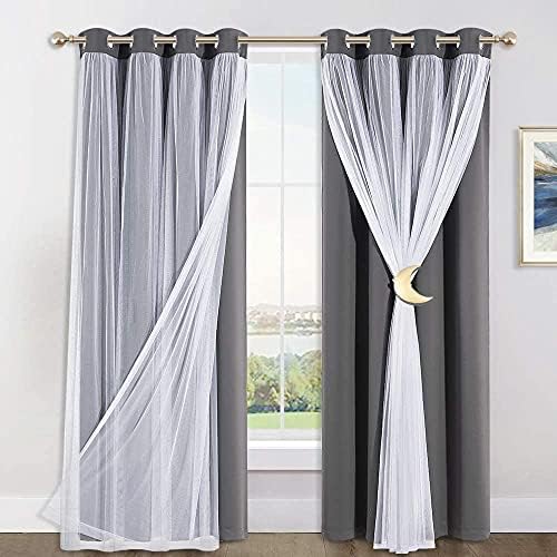 Magnetic Curtain Tiebacks Metal 1 Pair Metal Moon Curtain Clips Rope Holdbacks - Image 6