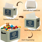 Rustic Thank Heaven for Little Boys Storage Bins Boxes - Image 6