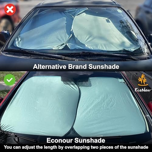 EcoNour 2-Piece Foldable Car Front Window Sun Shade, UV & Heat Protection - Image 3