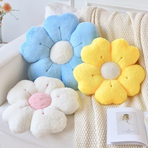 Flower Pillow, Cute Daisy Decorative Throw Pillows, 19.6 Inches - Image 3