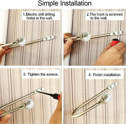 COCIVIVRE 2 Pack Curtain Holdbacks Wall Mounted Curtain Tiebacks Hooks Plastic - Image 6