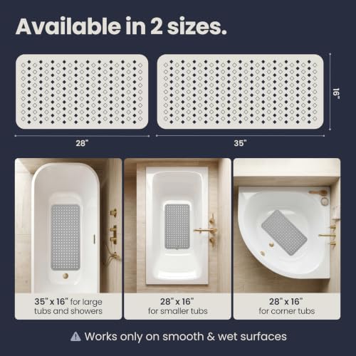 homerella Bathtub Mat Non Slip 35x16 Shower Mat Non Slip Anti Mold BPA Free - Image 5